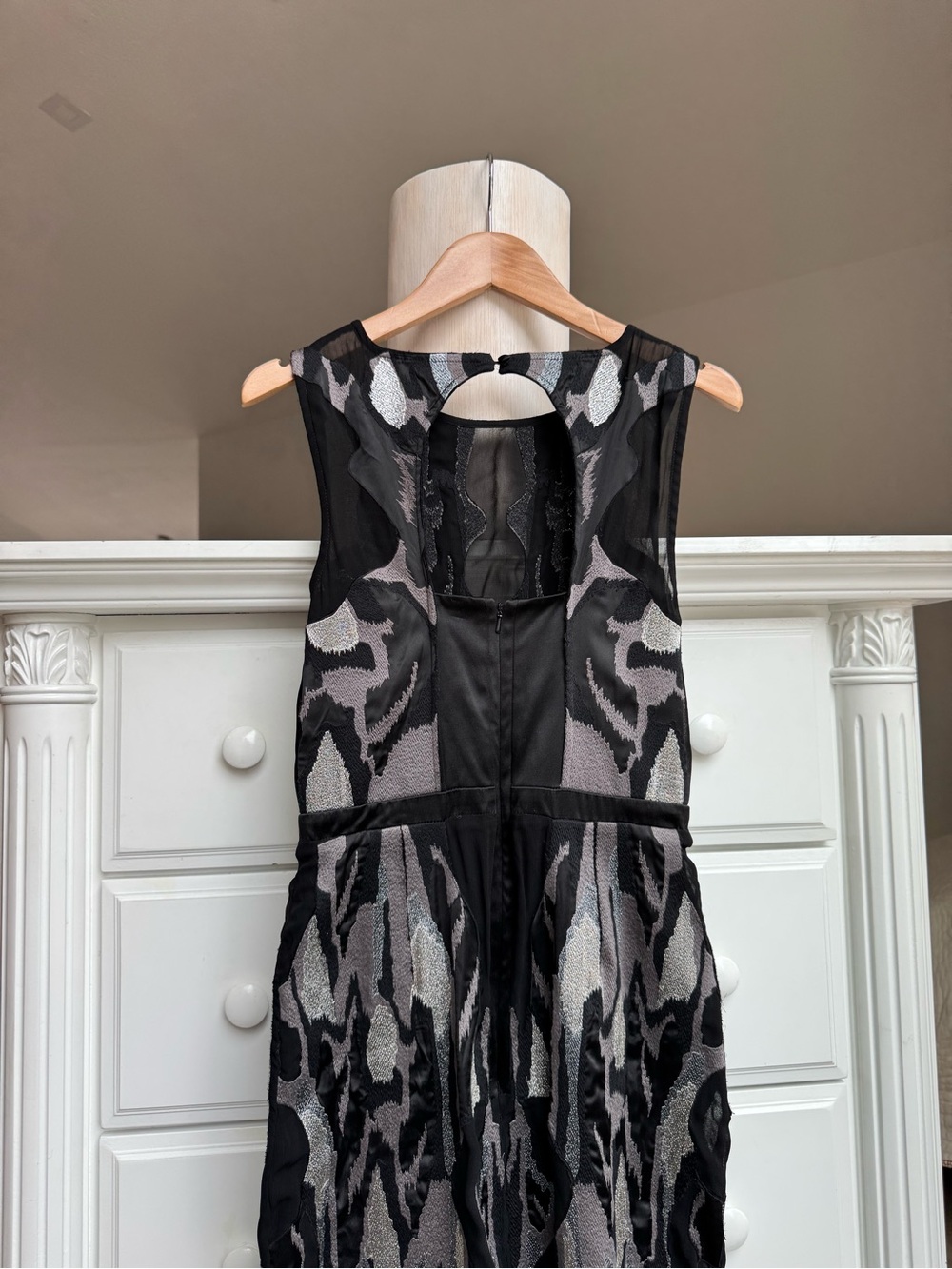 REISS Zuma Black Silver Embroidered Maxi Dress – Size US 4 / UK 8 / EU 36 - Picture 7 of 14